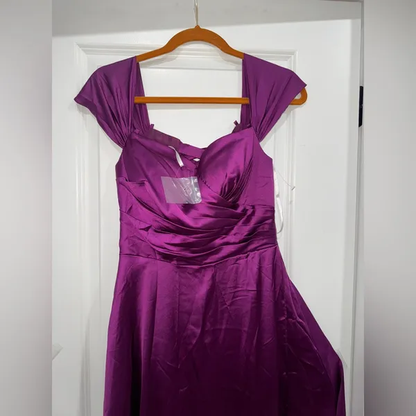 Azazie Vibrant Purple Prom Dress - Image 3