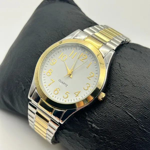 Accutime Watch Corp Two-tone St. Steel Classic Men’s Watch Working New Battery - Image 2