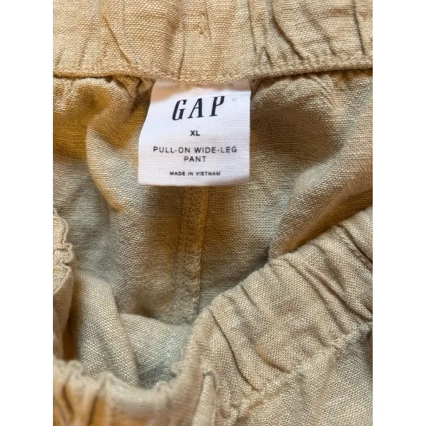 GAP NEW Pull On Wide Leg Linen Blend Pants Womens Size XL Beige - Image 5