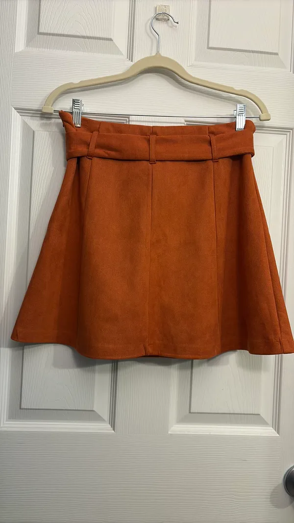 FAV LUX Orange Suede Skirt - Image 3
