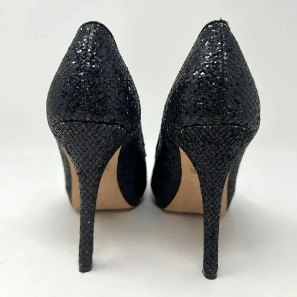 Badgley Mischka Kassidy ll Black Sequin 5 Inch‎ Heel Platform Pumps Size 8M - Image 9