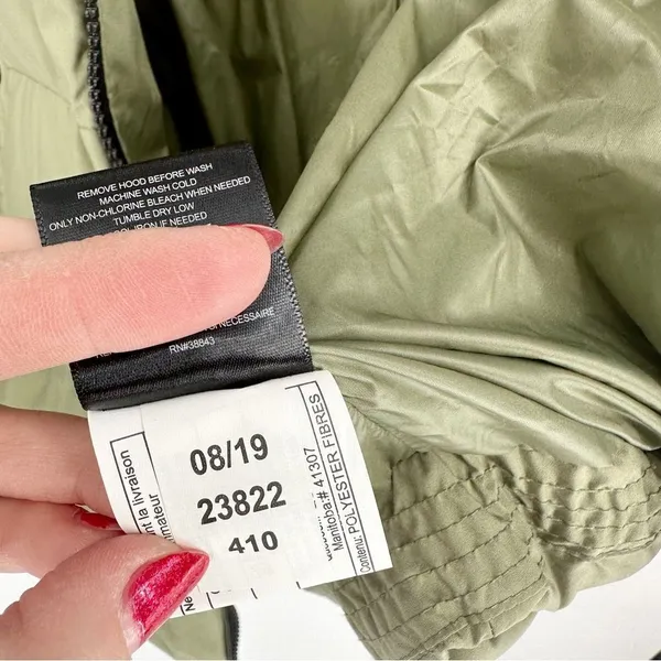 Sam Edelman Water Repellent Faux Fur Trim Puffer Jacket Quilted Green Women's M - Image 12