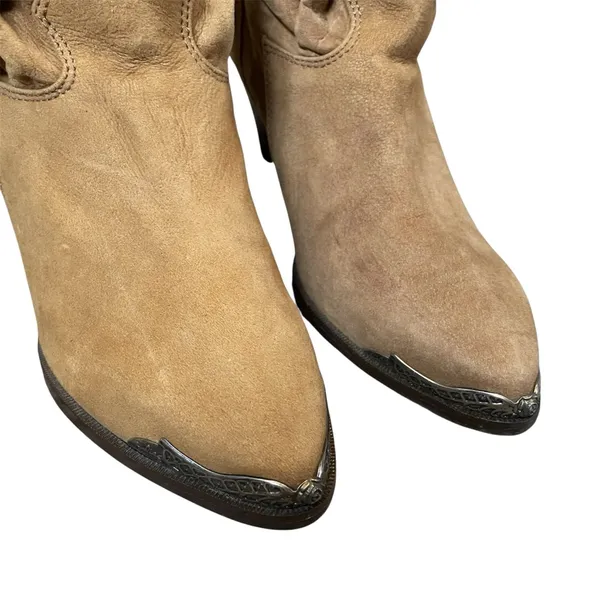 Zodiac Rare Vintage 80s Suede Boots Cowboy Western Cowgirl Boots NEW with tags - Image 3