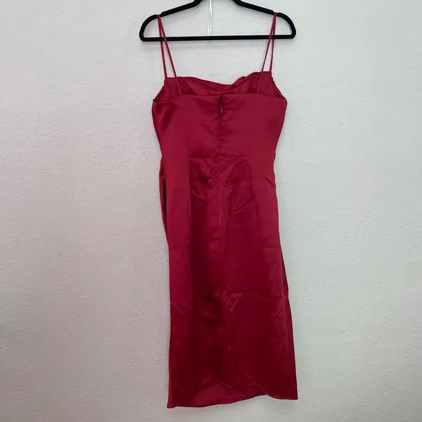 HOUSE OF CB 'Anja' Wine Satin Corset‎ Midi Dress NWOT size XL - Image 7