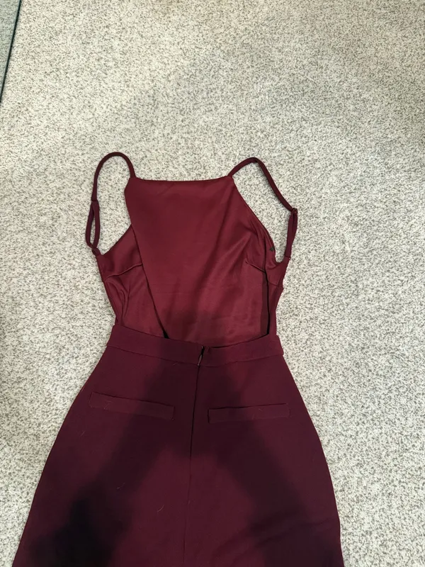 Lulus Maroon Jumpsuit Open Back - Image 3