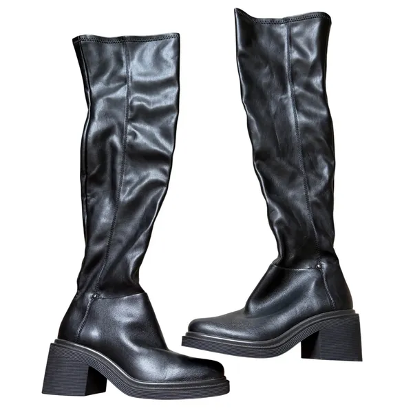 Franco Sarto Kelly Black Over The Knee Boots Square Toe Block Heel Size 6M - Image 2