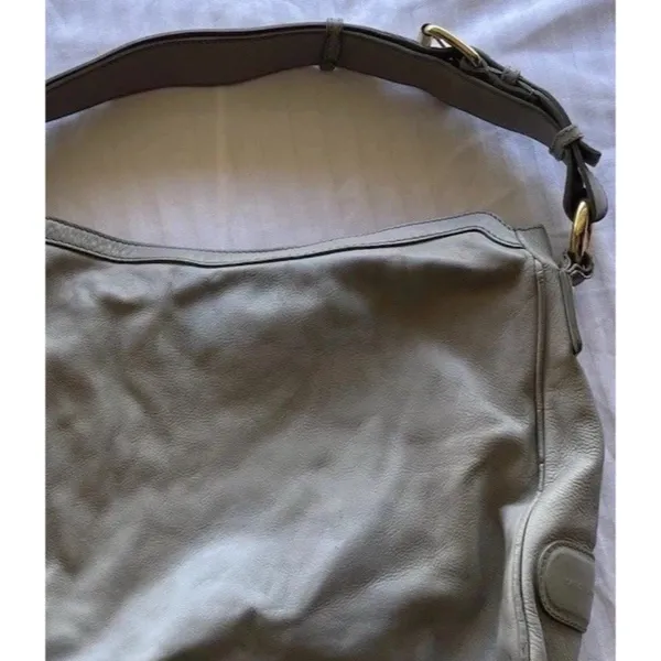 Vintage Marc Jacobs Christy Leather Gray Gold Handbag Iconic Shoulder Bag Purse - Image 7