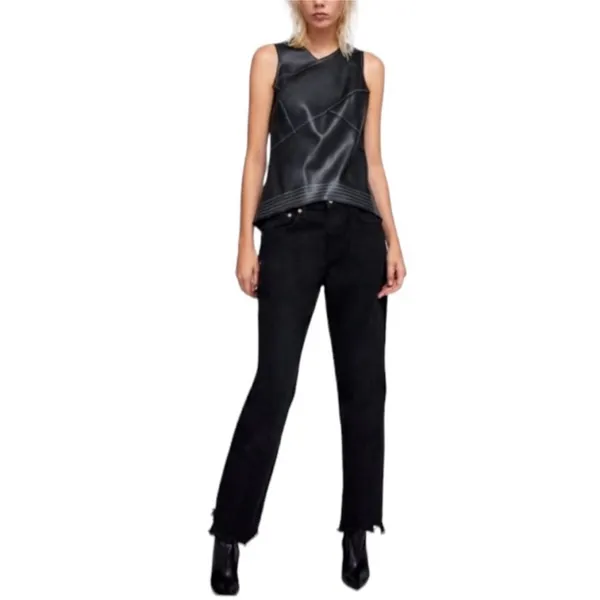 Zara Basic Faux Leather Sleeveless Top - Image 7