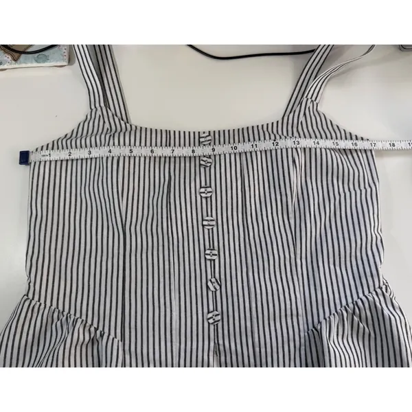 WAYF‎ Striped Peplum Camisole Top Black White Linen Blend Button Front Large NWT - Image 9