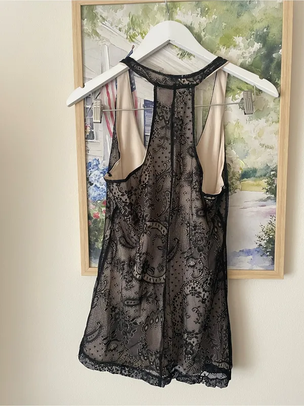 Charlotte Russe Y2K Mesh Lace Tank Top Cami Size Medium Whimsigoth - Image 3