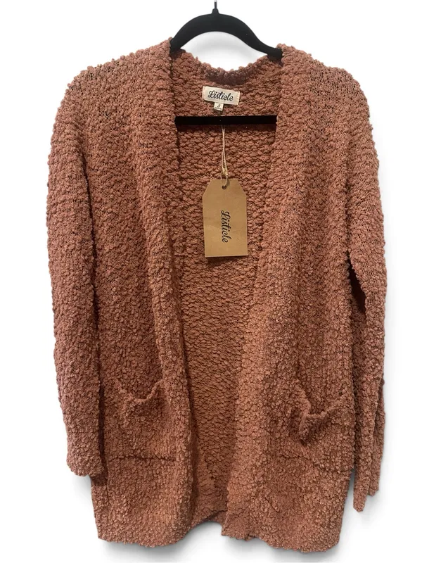 S Listicle Chunky Open-Front Cardigan in Dusty Rose - Image 2