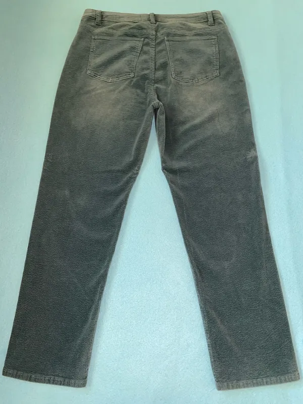 SOFT SURROUNDINGS Corduroy green teal straight leg button zipper closure size 14 - Image 3