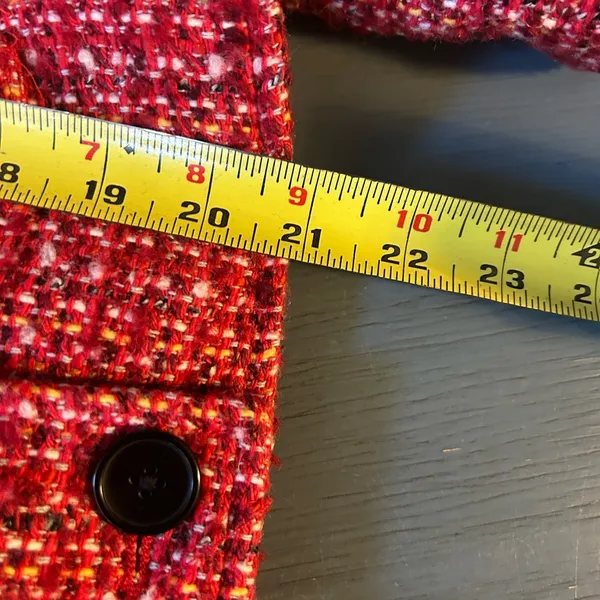 GAP Womens Button Double Breasted Short Pea Coat Blazer, Size XS Red Tweed - Image 8