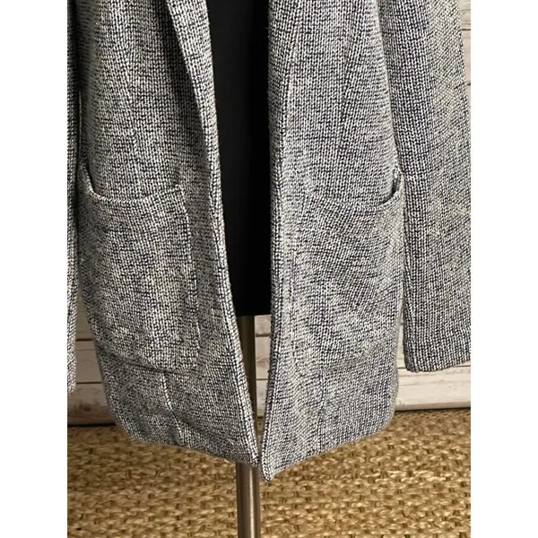 Topshop classic black/white tweed open front knit cardigan jacket Size 6 - Image 3
