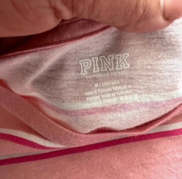 PINK Victorias Secret Womens Short Sleeve Round Neck Crop Top Pink Size Medium - Image 7