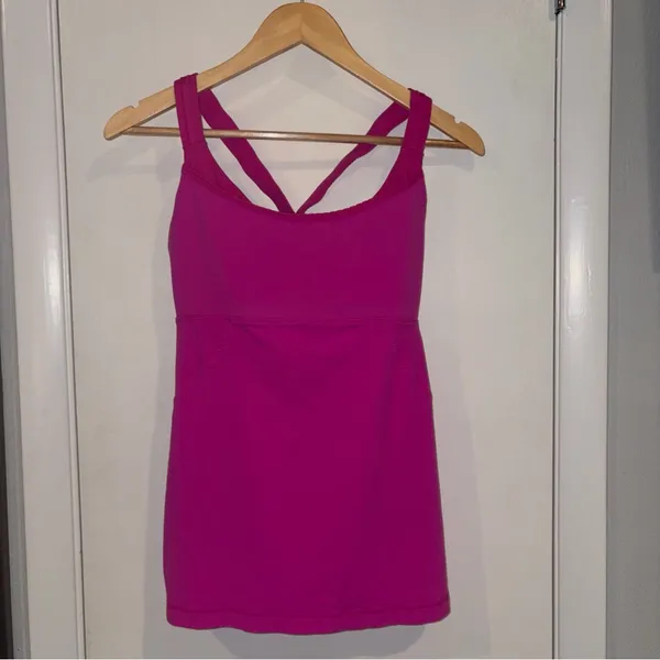 Lululemon Women’s Cross My Heart Tank Top. Color: Paris Pink. Size: 4. - Image 4