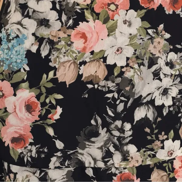 Lulus Spring My Bell Black Floral Print Ruffled Puff Sleeve Mini Dress - Image 3
