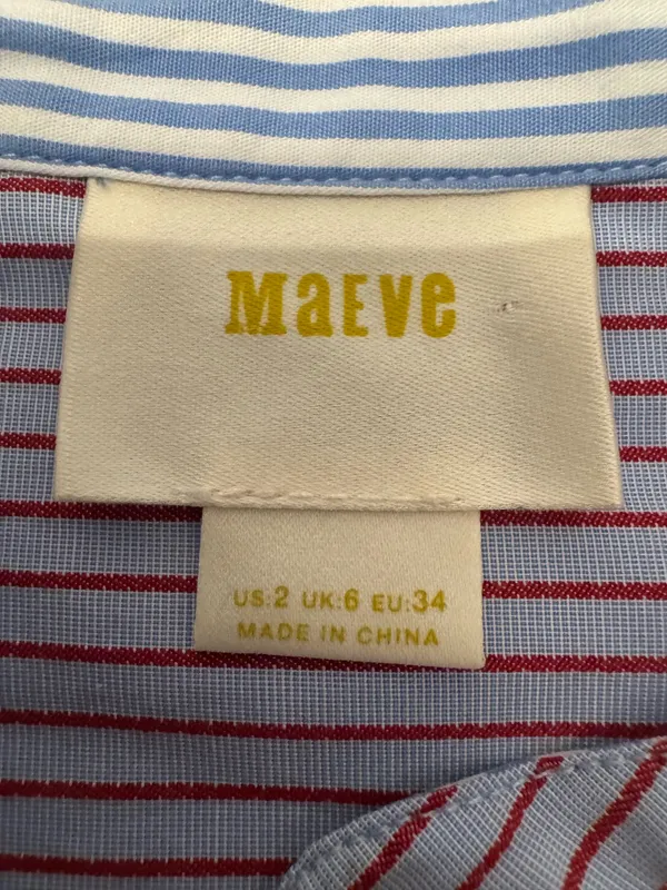 Anthropologie Maeve Size 2 XS Bell-Sleeve Poplin Buttondown Shirt - Image 3
