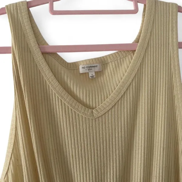 No Comment Plus women's cream/ivory ribbed jumpsuit in size 1X - Image 2