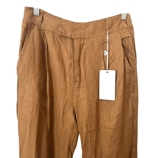 NEW NWT‎ STRAIT Voyage Wide Leg Linen Trouser Sugar Cane Small - Image 5