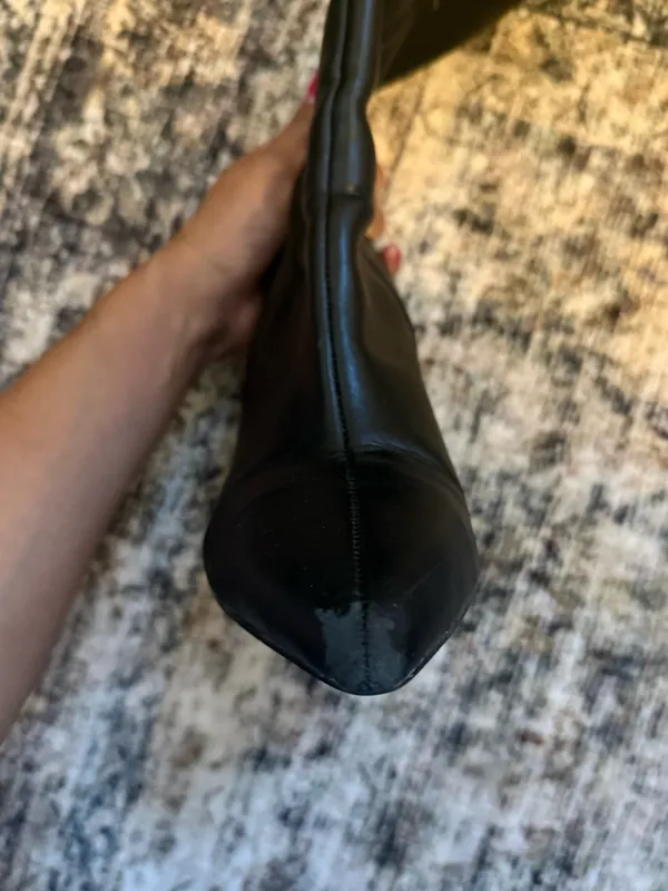 ZARA Black Knee-High Leather Boots - Image 7