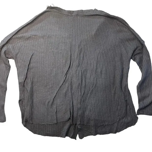 If You Be My Star I'll Be Your‎ Sky Women's Medium Navy Waffle Knit Blouse - Image 3