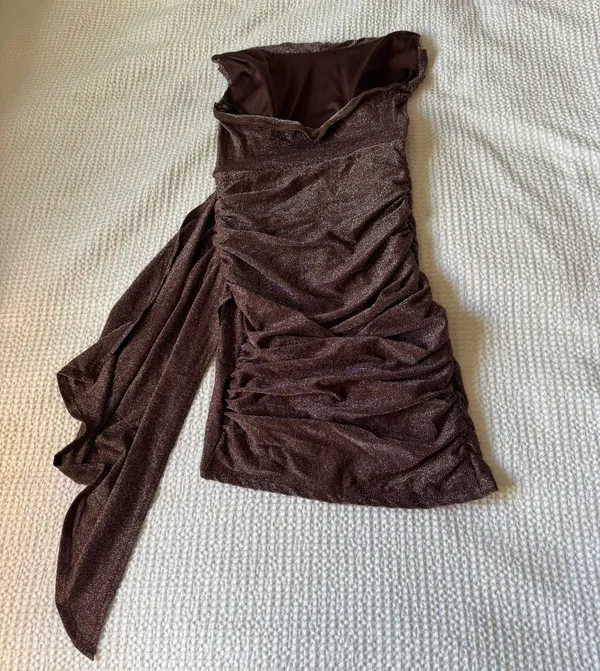 Strapless Sparkle Dress Brown Size XS - Image 5