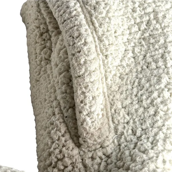 Aerie Offline Sherpa Teddy Jacket Oatmeal Cream Cropped Hoodie Small - Image 8