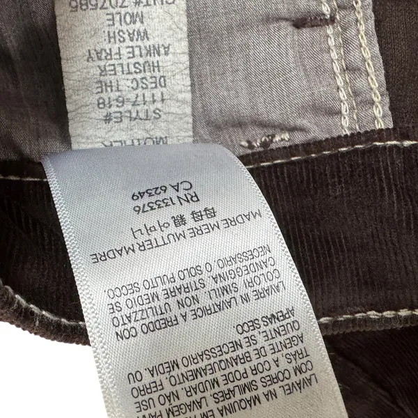 MOTHER The‎ Hustler Ankle Fray Corduroy Pants Hopscotch Brown High Rise Flare 25 - Image 13