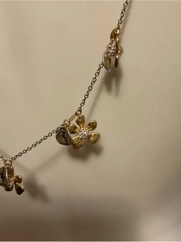 J. Jill Two-Tone Gold and Silver Flower Charm Necklace - Image 3