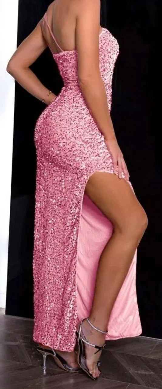 Pink One Shoulder Dress - Image 2