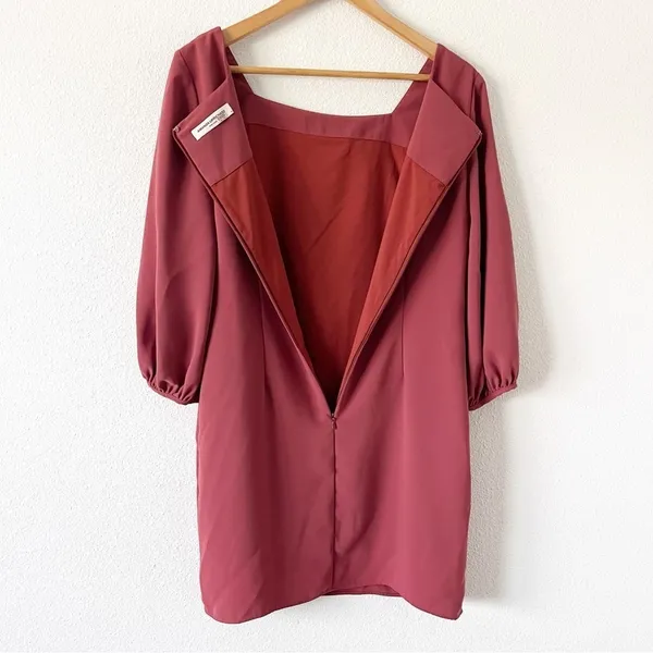 Amanda Uprichard Walsh Mauve Pink Square Neck Feminine Romantic Mini Dress - Image 11