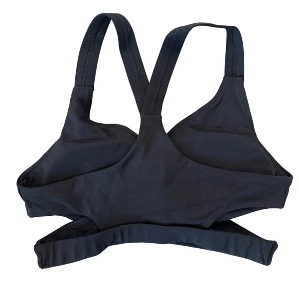 Halara Low Support Crossover Hem Cut Out Racerback Yoga Pilates Sports Bra Blk S - Image 4
