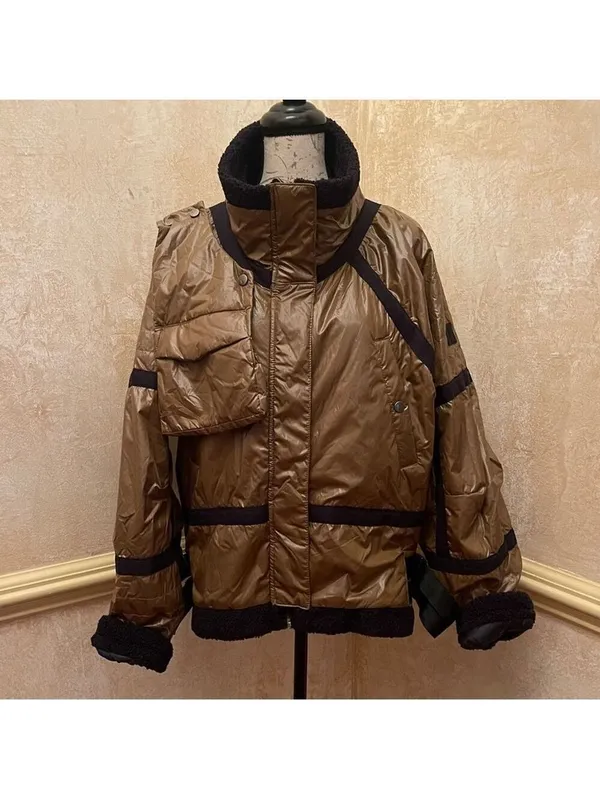 Free People Movement Vagabond Utility Bomber Jacket L Corpcore Streetwear - Image 5