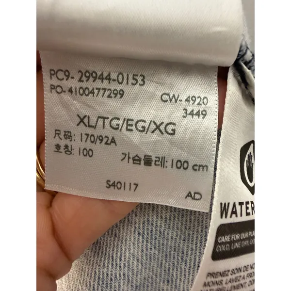 Levis Ex-Boyfriend Embroidered Floral Denim Light Wash‎ Trucker Jacket Size XL - Image 5