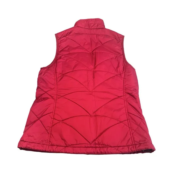 LL Bean Womens XS Raspberry Red‎ PrimaLoft Quilted Puffer Vest Full Zip Packable Red - Image 3