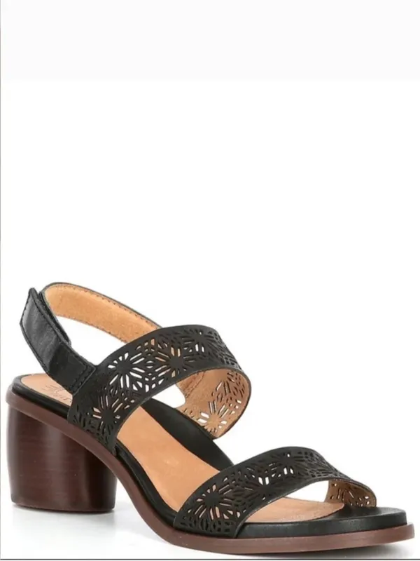 EUC BRIOSO Leather Paloma Slingback Heeled Sandals Black Size 7.5 - Image 3