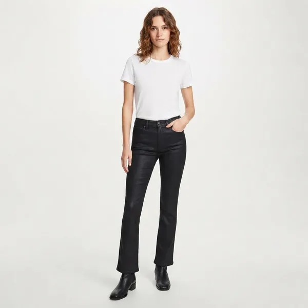 Sam Edelman Black Penny Bootcut Jeans NWT High Rise Coated Denim Size 27 - Image 15