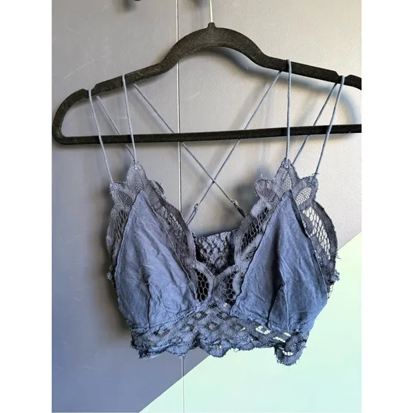 Free People FP One Adella Lace Bralette, Navy Blue, Size XS, VGUC - Image 2