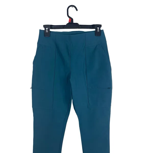 Fabletics High Waisted Hybrid Cargo Pants Short Inseam Teal Blue S Stretch NWT - Image 4