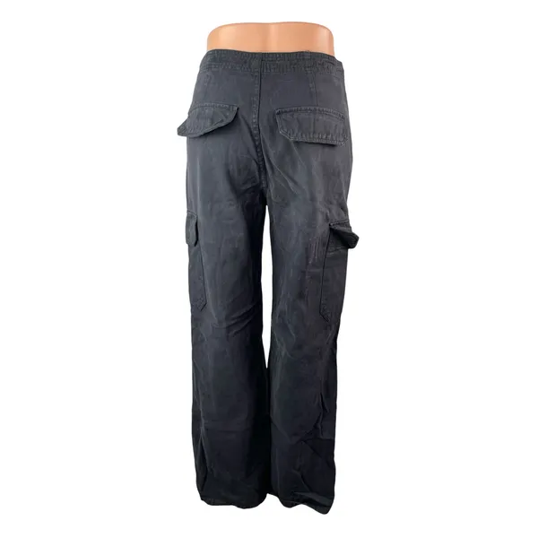 Zara Women's Black High Waisted Wide Leg Utility Cargo Trousers Pants Size 4 - Image 5