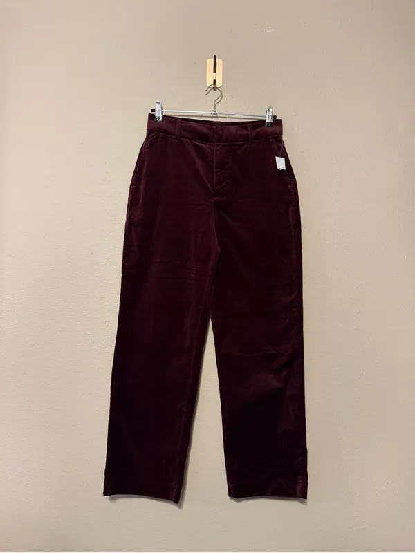 GAP Velvet High Rise Straight Leg Pants Red Noir Size 4 NWT - Image 3