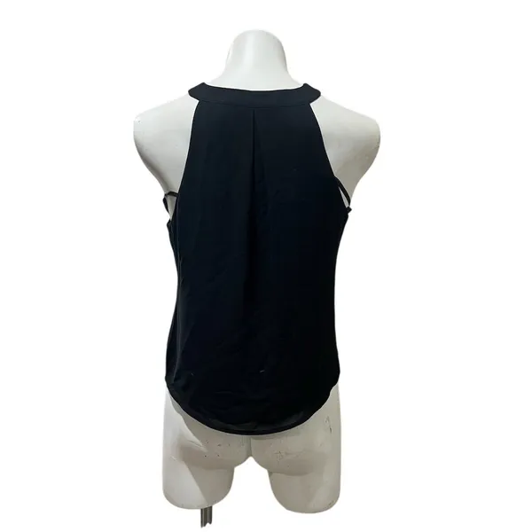 Naked Zebra Women's Black Sleeveless V-Neck Blouse Size S Casual - Image 2