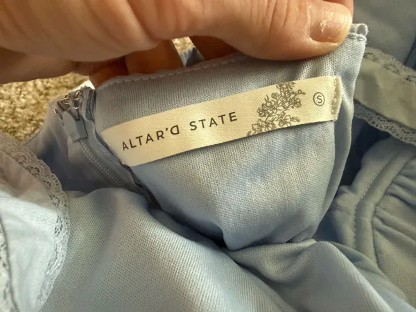 Altard state light blue corset mini dress with lace - Image 4