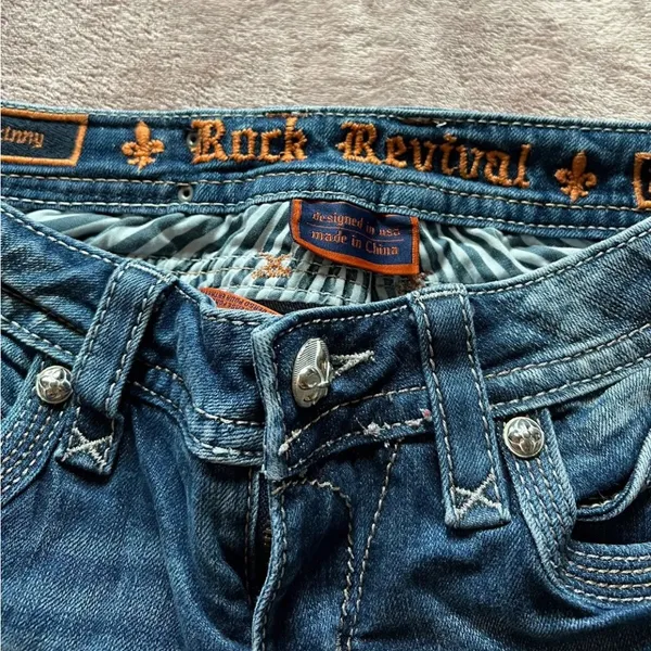 ROCK REVIVAL Skinny Lillian Denim Jeans Blue‎ 26 - Image 4