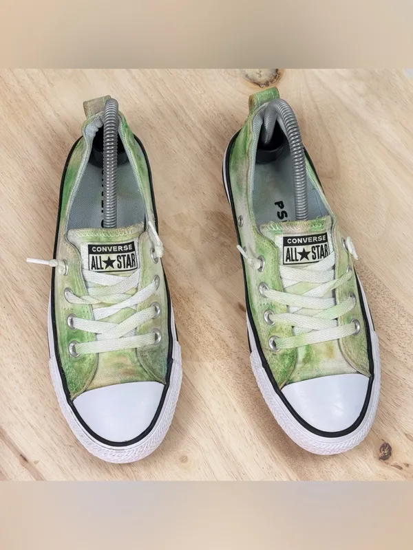Converse Chuck Taylor All Star Shoreline‎ Slip On Sneakers Tie Dye Green 7.5 - Image 4