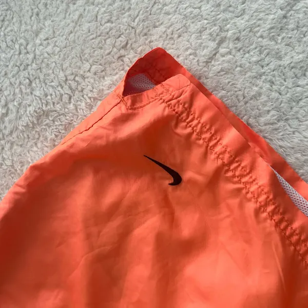 Women’s Nike Mesh Lined Woven Shorts Neon Orange Loose Fit DA6166-858 - Size Medium - Image 2