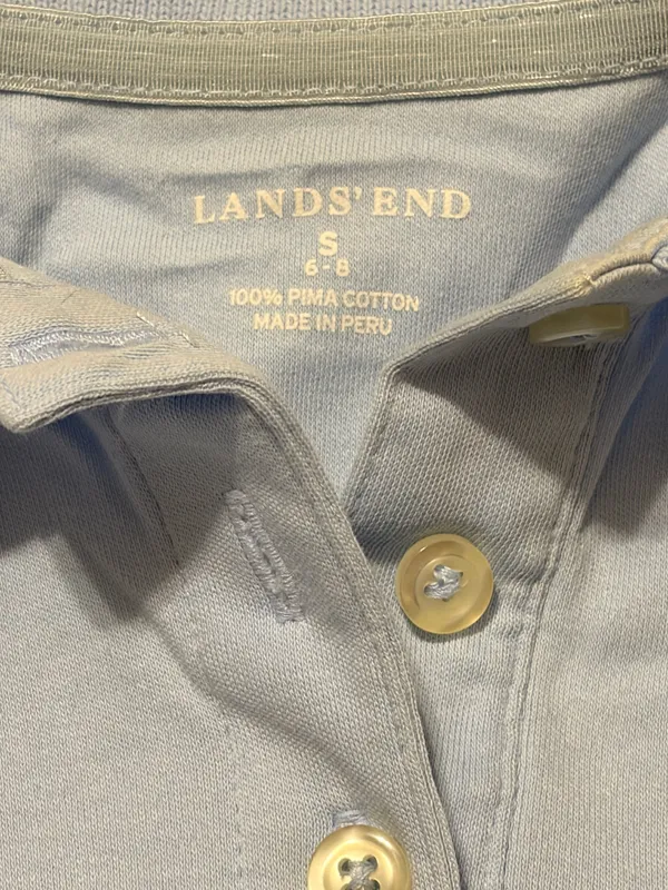 State Farm work shirt ladies women Small 6-8 polo collared Catastrophe Services Lands End brand. Cotton. Used. Small stain on the back shown in photos. - Image 3