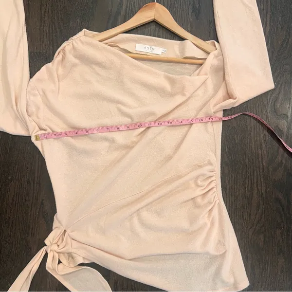 Astr the label Soft Peach Knit Top One Shoulder - Image 6