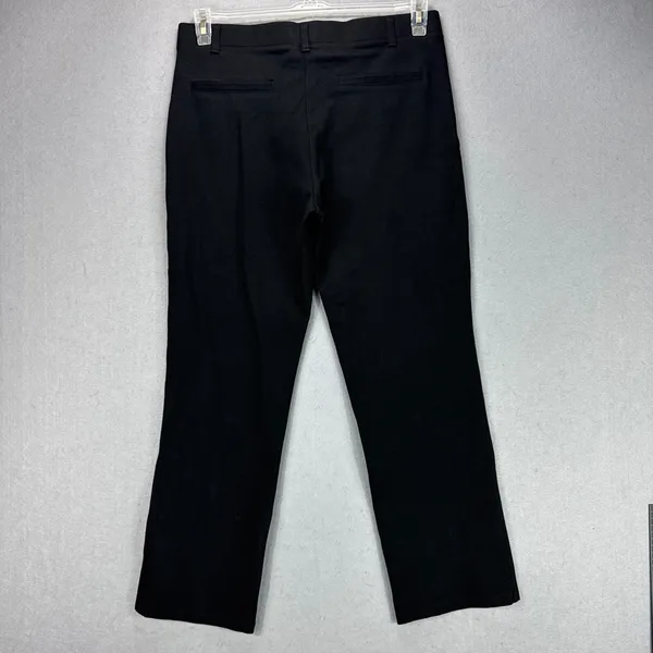 Quince Pants Women's L Black Ultra-Stretch Ponte Straight Leg Classic Comfort - Image 2